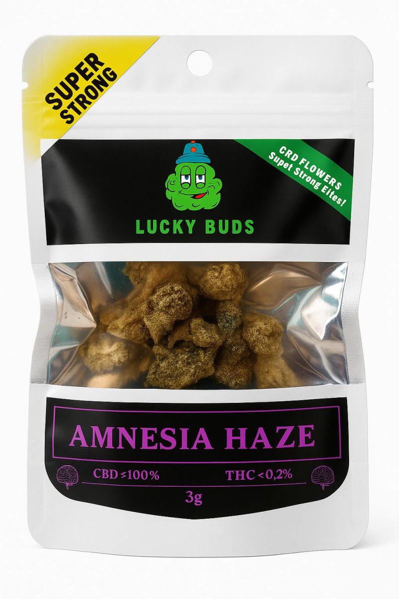 Φωτογραφία από Lucky Buds Amnesia Haze – Ανθοί Κάνναβης CBD Υψηλής Ποιότητας