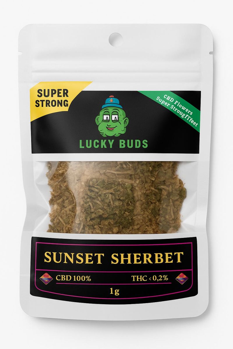 Φωτογραφία από Lucky Buds Sunset Sherbet – Ανθοί Κάνναβης CBD με Γλυκό Άρωμα & Premium Ποιότητα